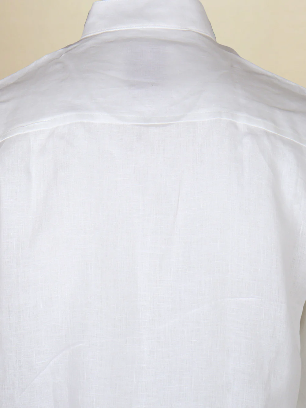 Men Linen Cotton Medium Length Kurta White LC M17 - Image 6