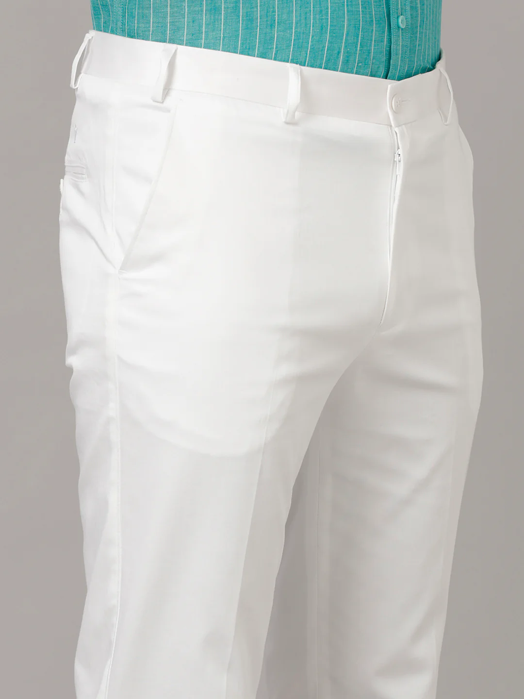 Linen Cotton Trim Fit Pants Smart Stretch - Image 5
