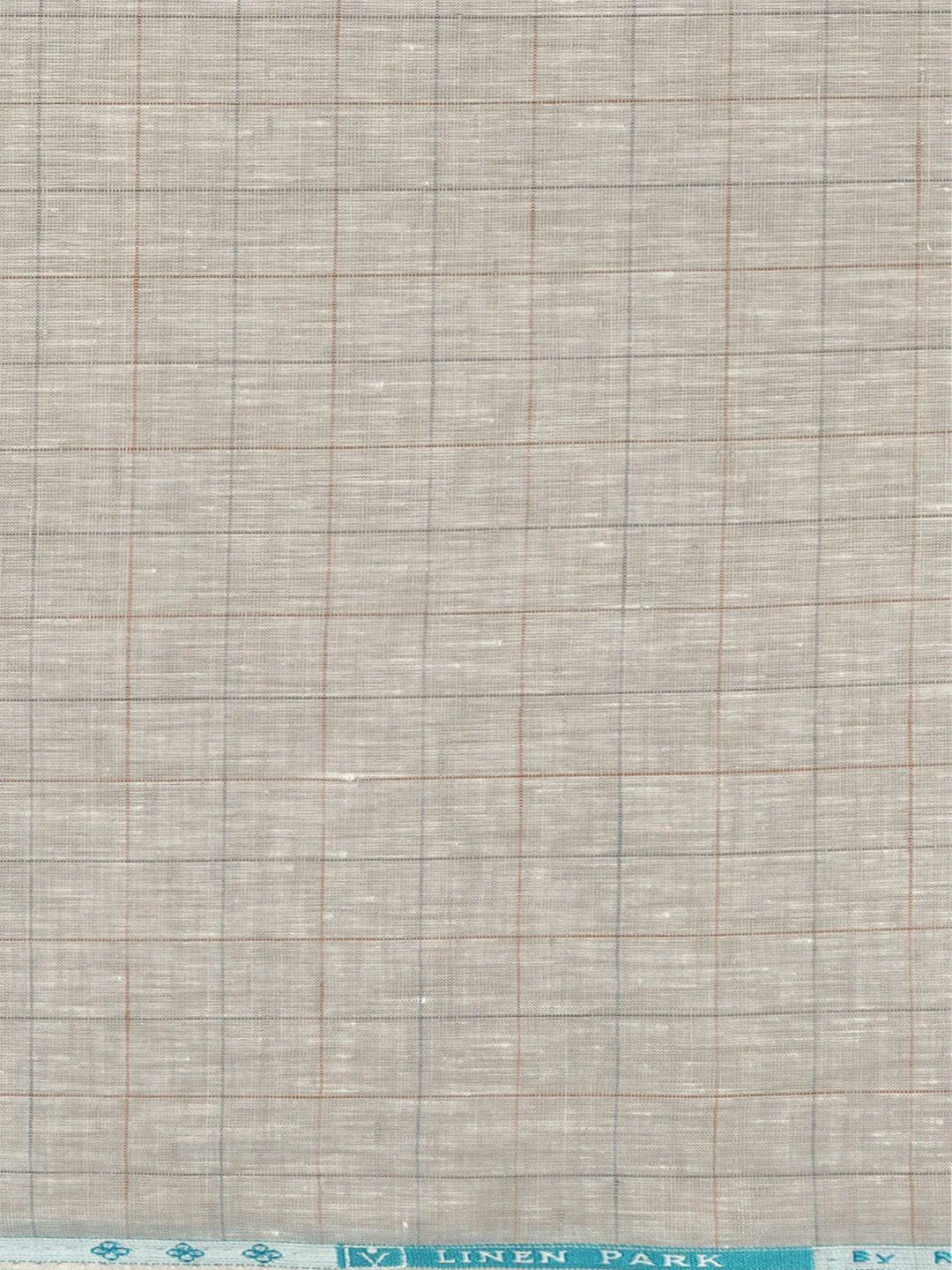 Men Linen Rich Light Brown Checks Shirt Fabric Prime - Image 3