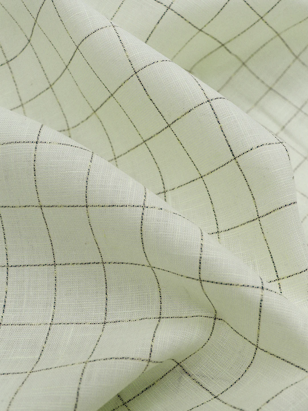 Men Linen Rich Light Green Checks Shirt Fabric Prime - Image 2