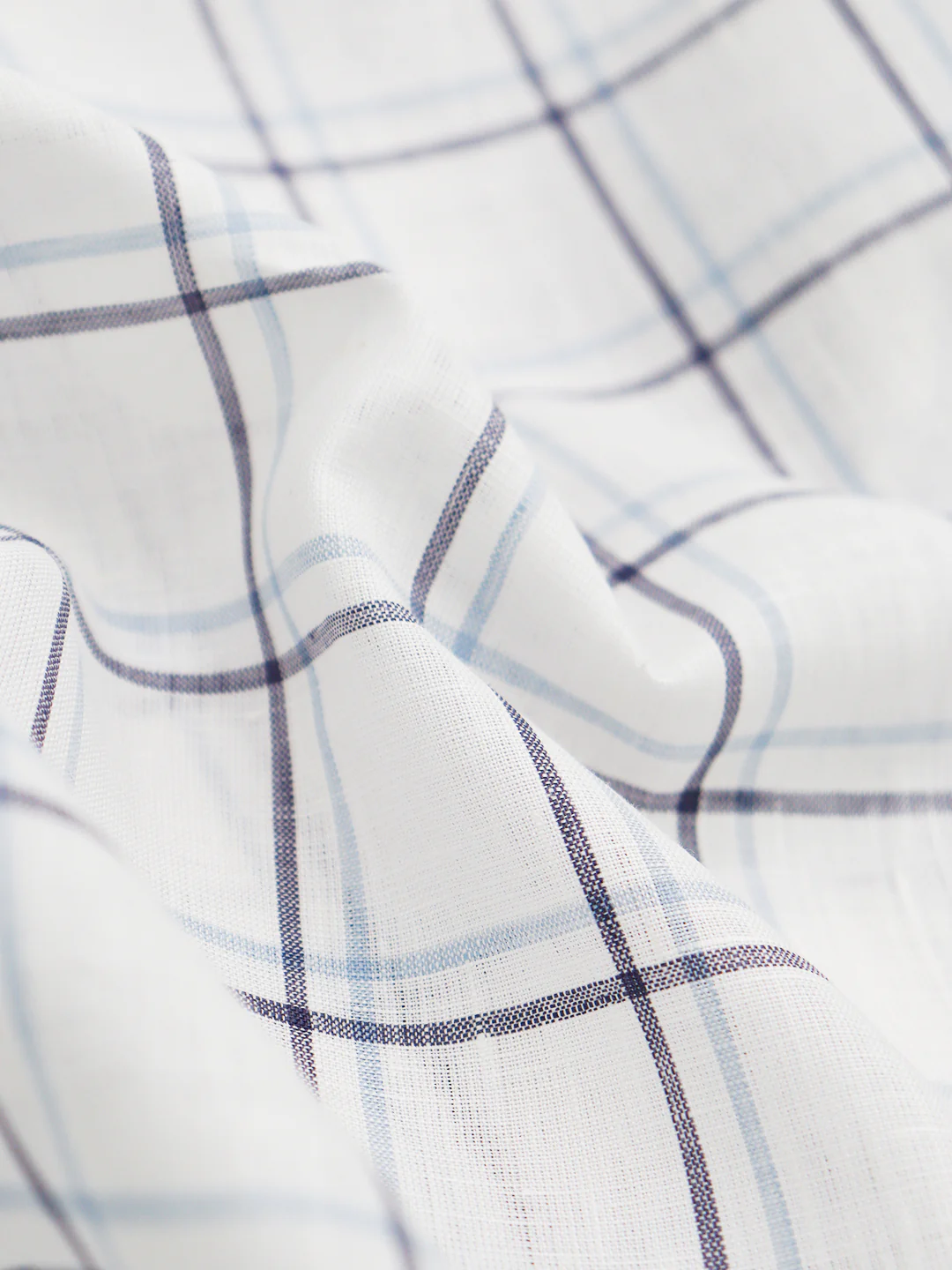 Men Linen Rich White Checks Shirt Fabric Prime - Image 2