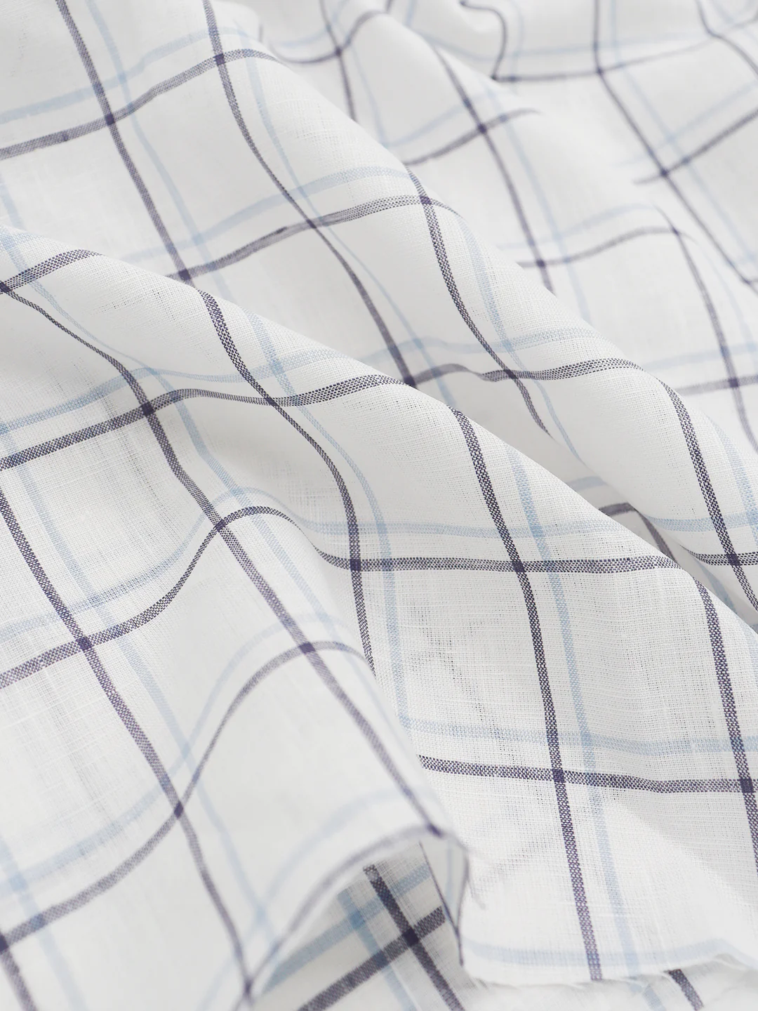 Men Linen Rich White Checks Shirt Fabric Prime - Image 3