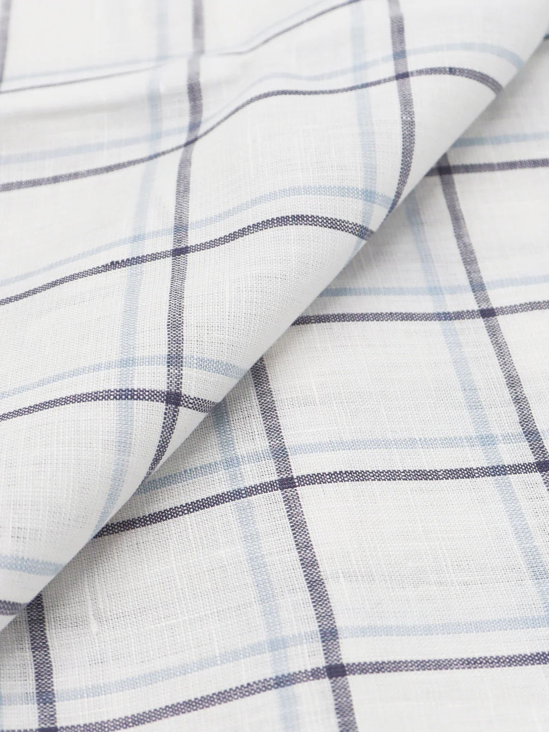 Men Linen Rich White Checks Shirt Fabric Prime - Image 4