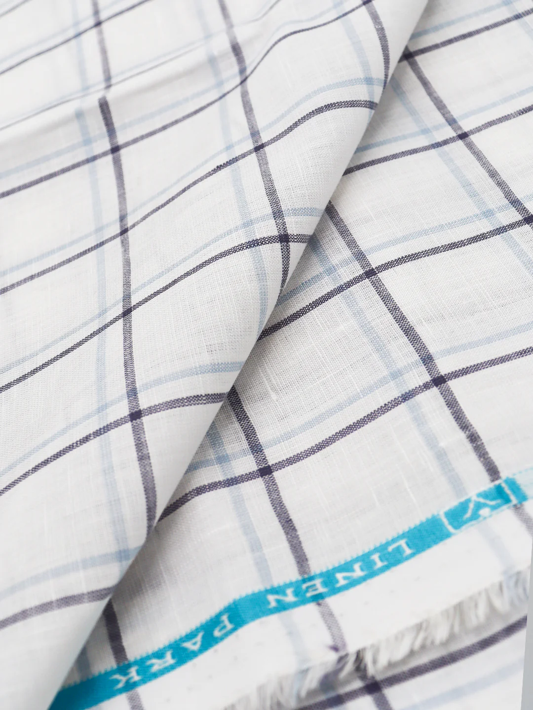 Men Linen Rich White Checks Shirt Fabric Prime - Image 5