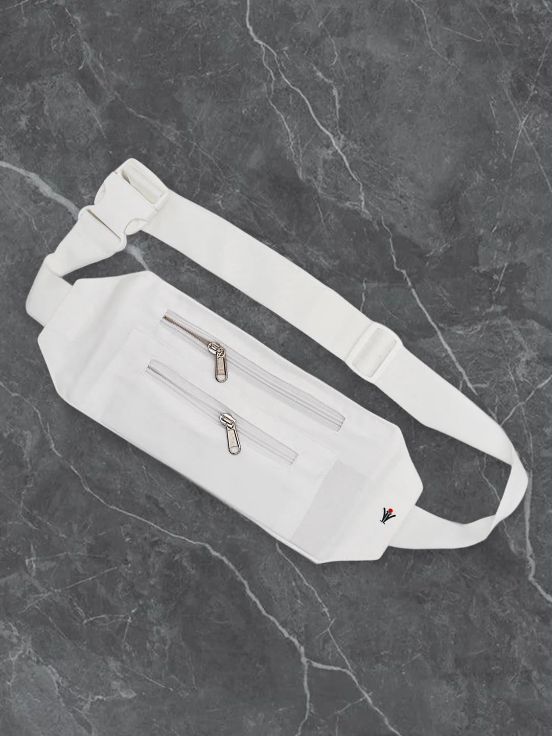 Men Luxury White Dhoti Belt with Zipper Pockets