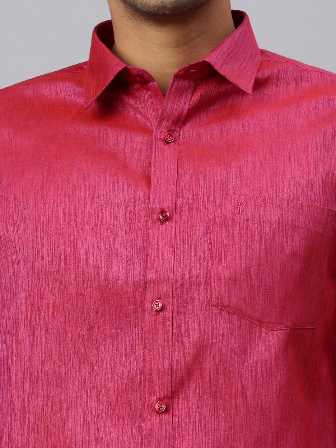 Men Magenta Matching Border Dhoti & Half Sleeves Shirt Set CV2 - Image 6