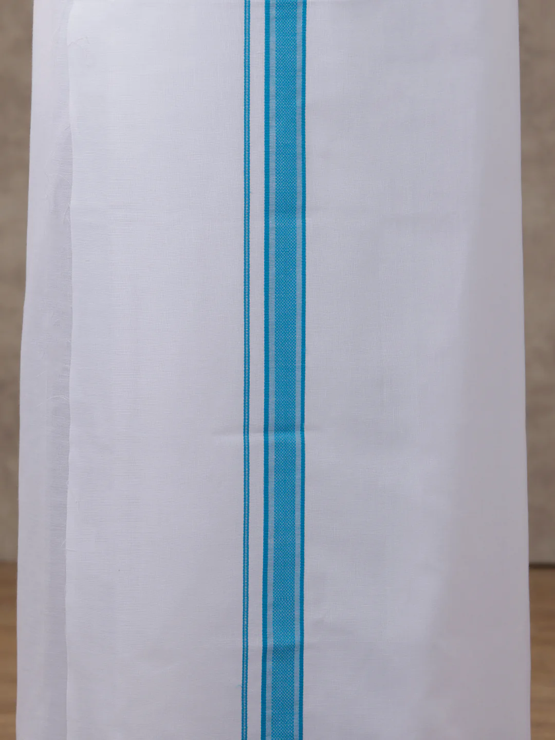 Men Matching Border Dhoti & Full Sleeves Shirt Set Blue C11 - Image 6