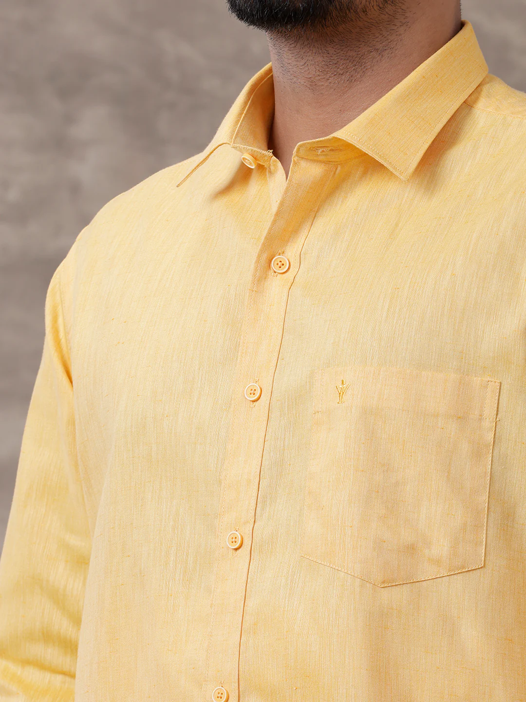 Men Matching Border Dhoti & Full Sleeves Shirt Set Gold C3 - Image 4