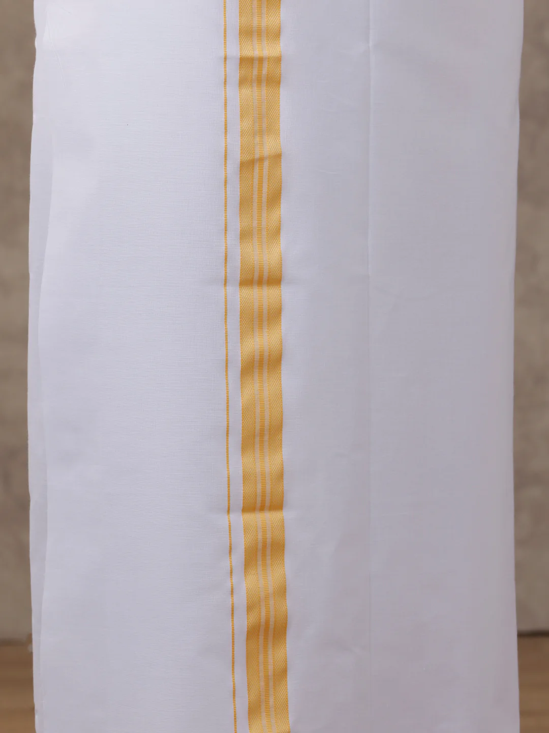Men Matching Border Dhoti & Full Sleeves Shirt Set Gold C3 - Image 5