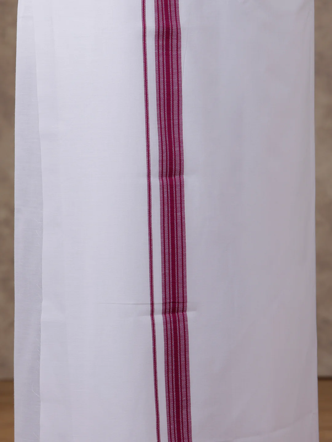 Men Matching Border Dhoti & Full Sleeves Shirt Set Magenta C49 - Image 6