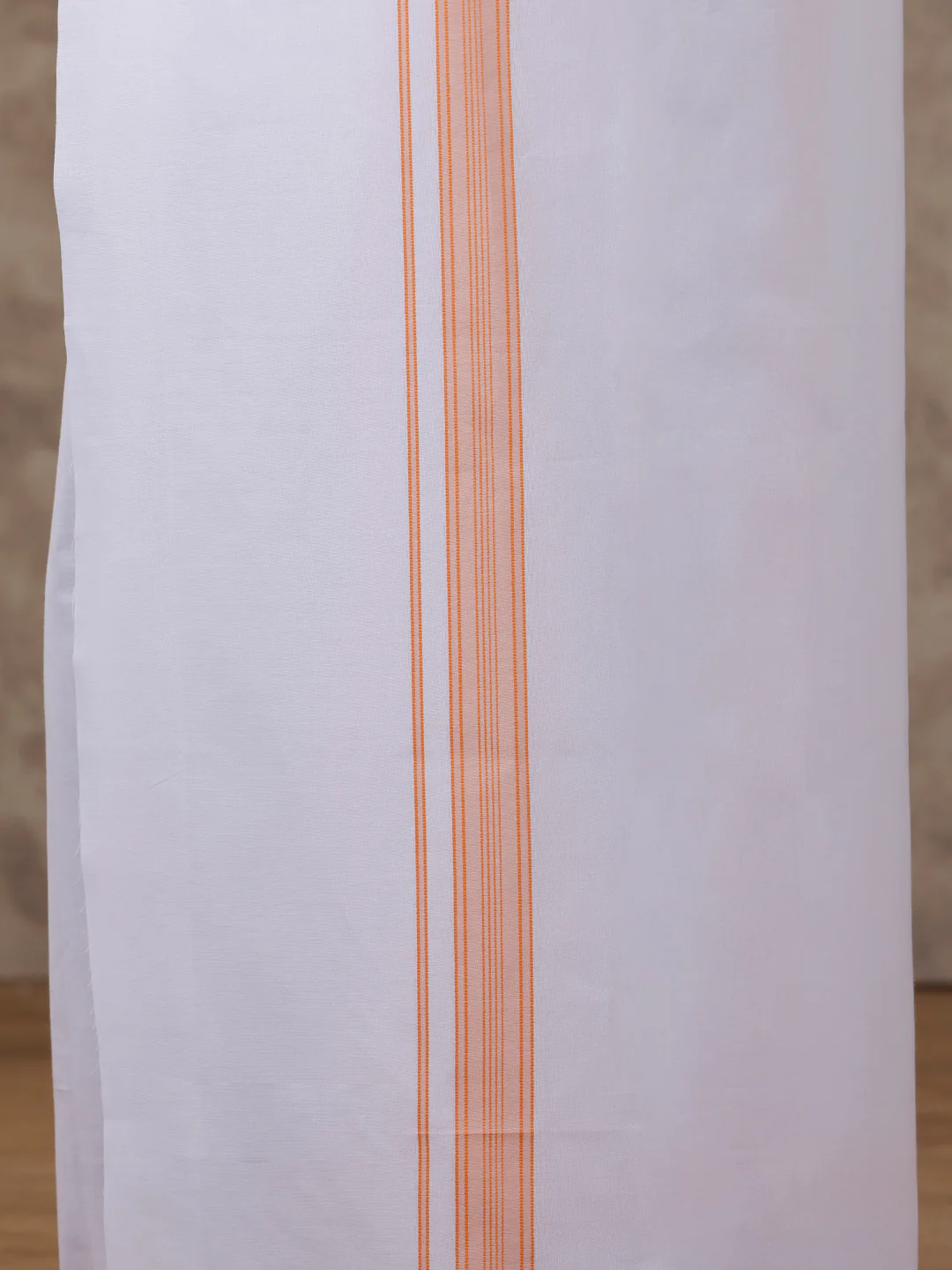 Men Matching Border Dhoti & Full Sleeves Shirt Set Orange C2 - Image 5