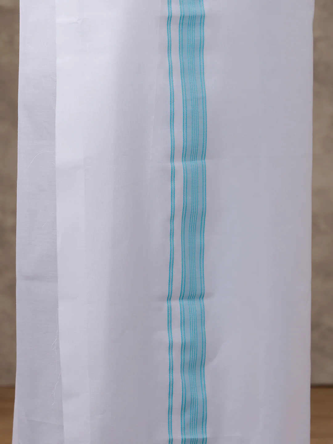 Men Matching Border Dhoti & Half Sleeves Shirt Set Blue C50 - Image 4