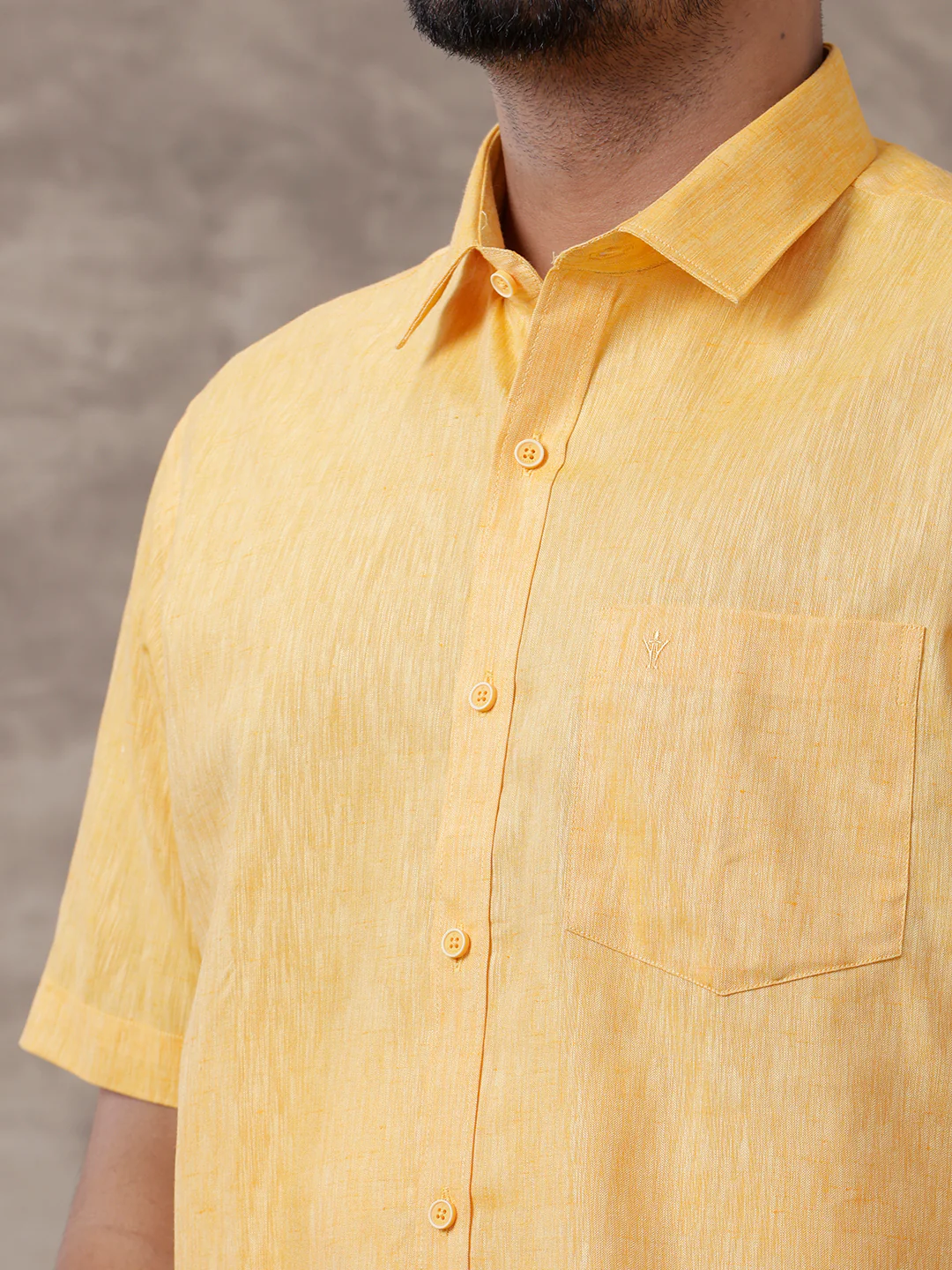 Men Matching Border Dhoti & Half Sleeves Shirt Set Gold C3 - Image 3