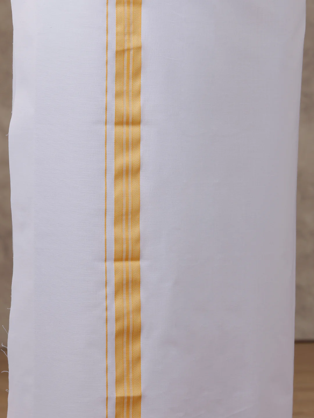 Men Matching Border Dhoti & Half Sleeves Shirt Set Gold C3 - Image 4