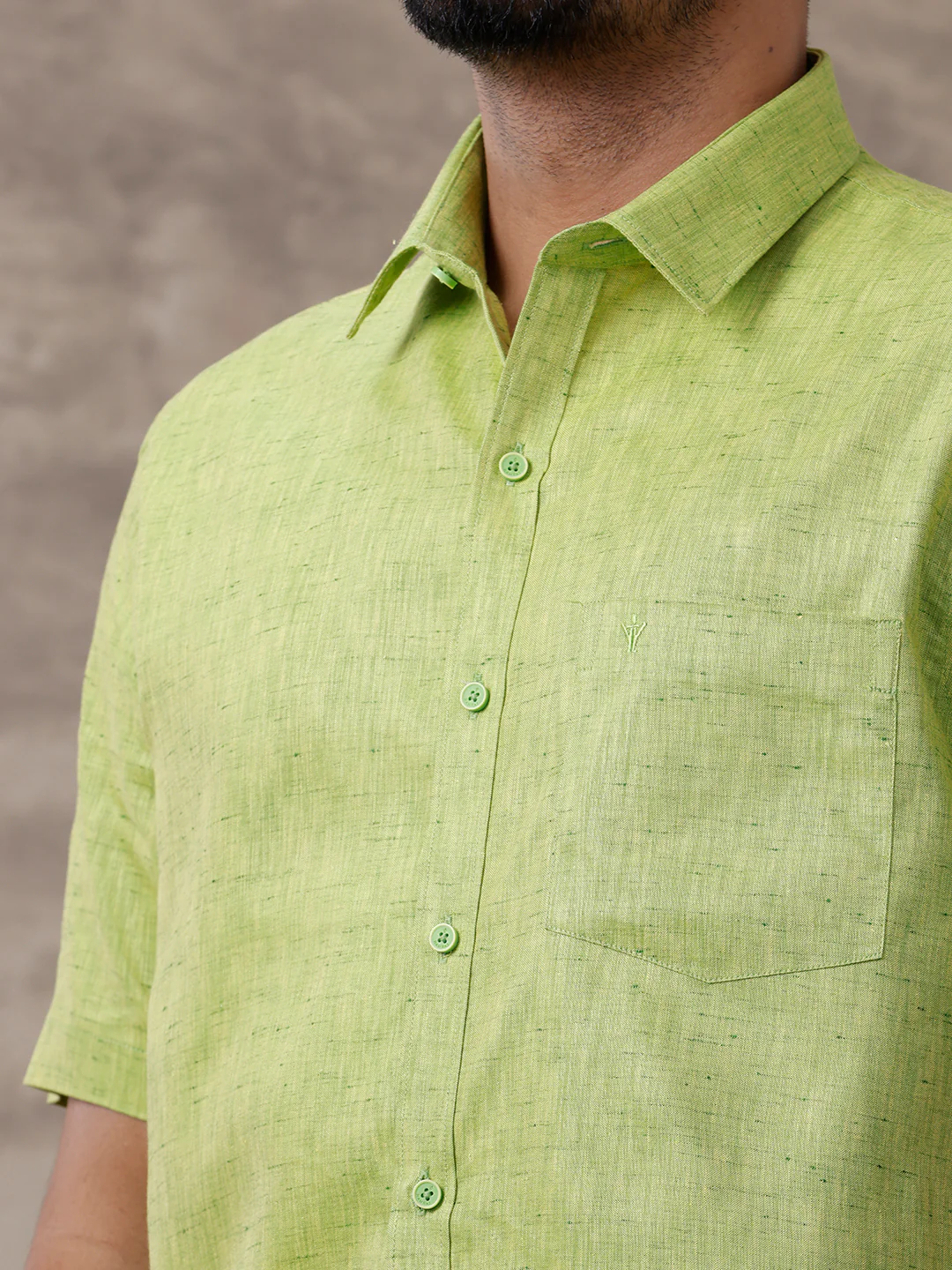 Men Matching Border Dhoti & Half Sleeves Shirt Set Green C82 - Image 4