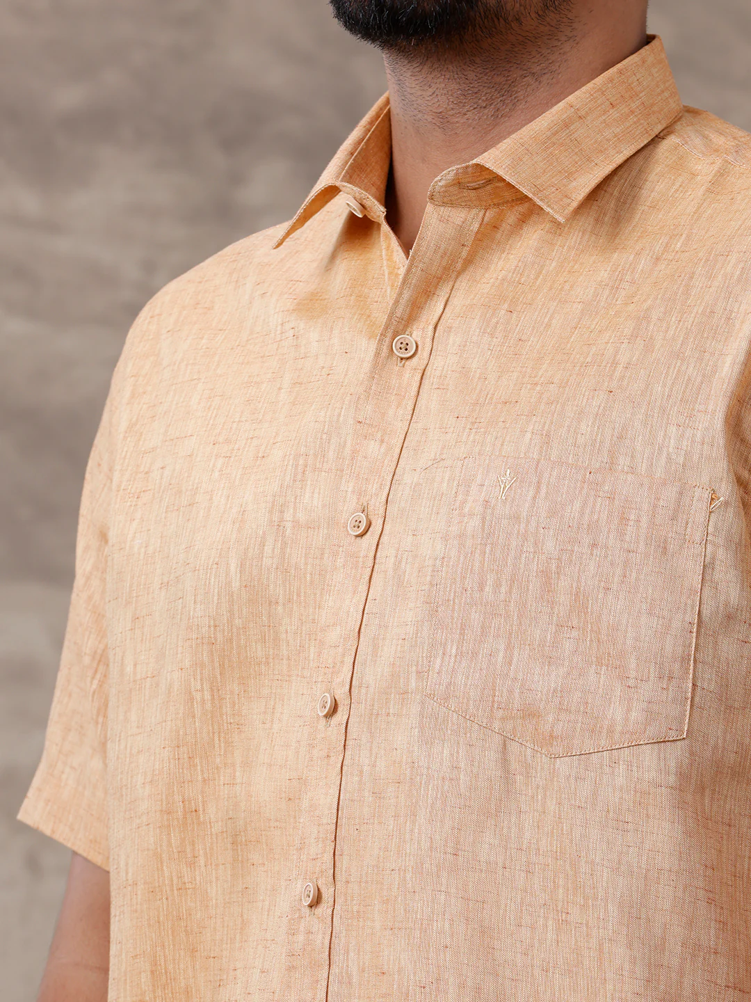 Men Matching Border Dhoti & Half Sleeves Shirt Set Mustard C1 - Image 3