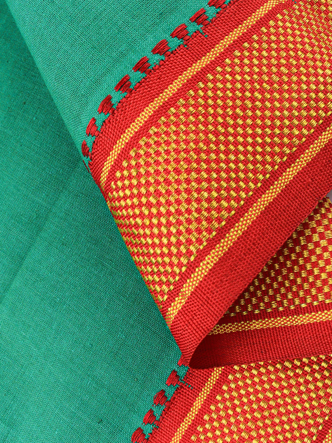 Men Mayikhan Border Devotional Towel Green (Pack of 2) - Image 4