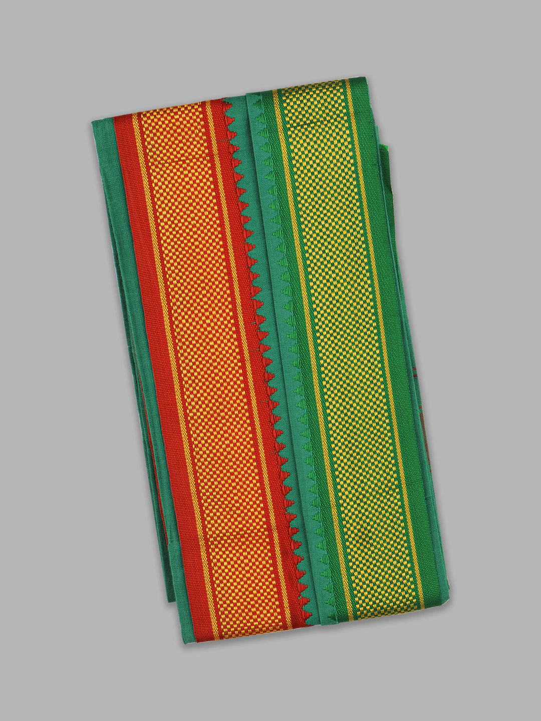 Men Mayikhan Border Devotional Towel Green (Pack of 2) - Image 5