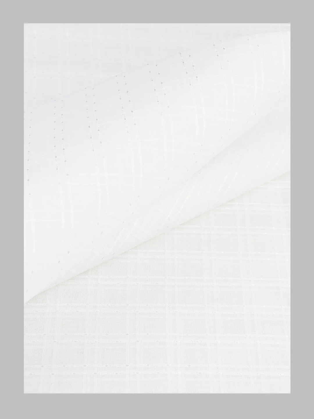 Men Mono Cotton Self Design Shirting White Ideal Dobby 01 - Image 3