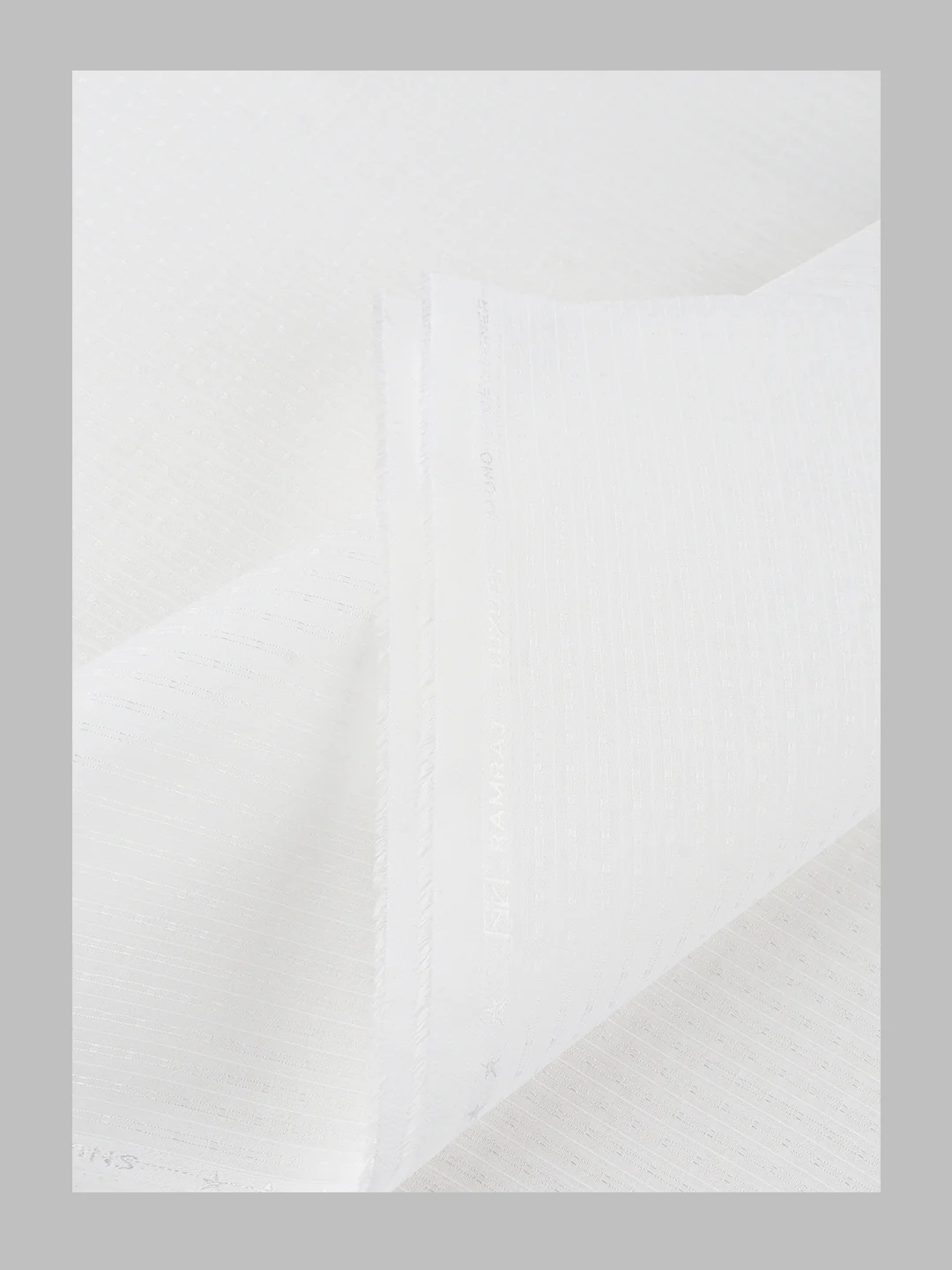 Men Mono Cotton Self Design Shirting White Ideal Dobby 02 - Image 4