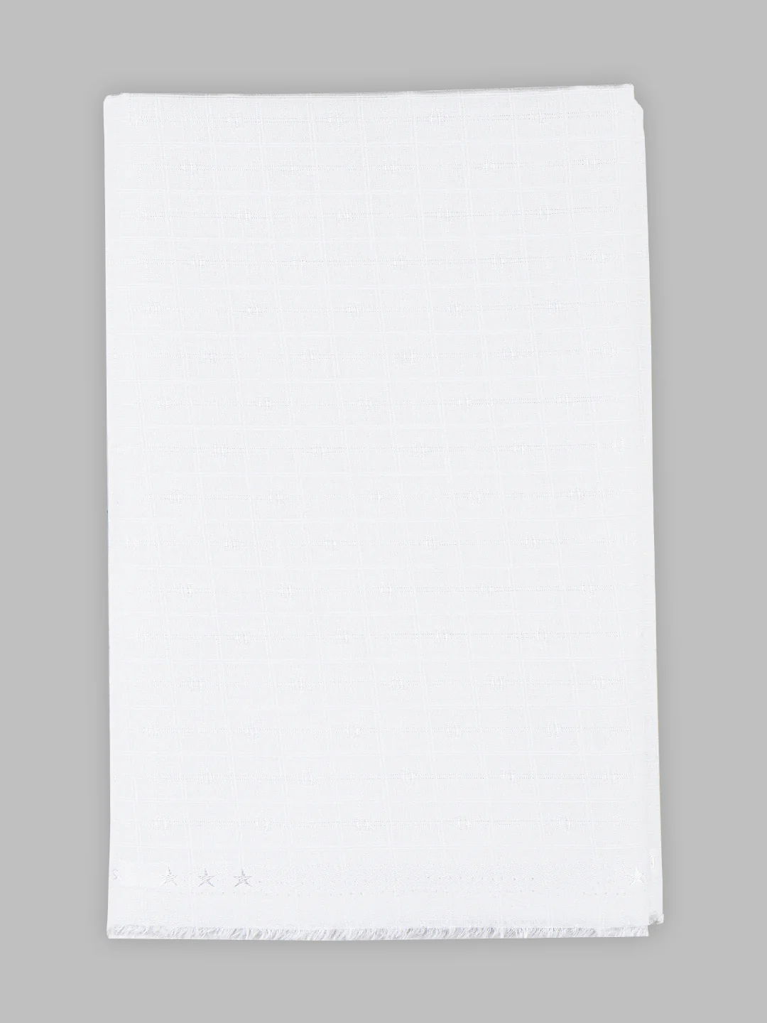 Men Mono Cotton Self Design Shirting White Ideal Dobby 03 - Image 4