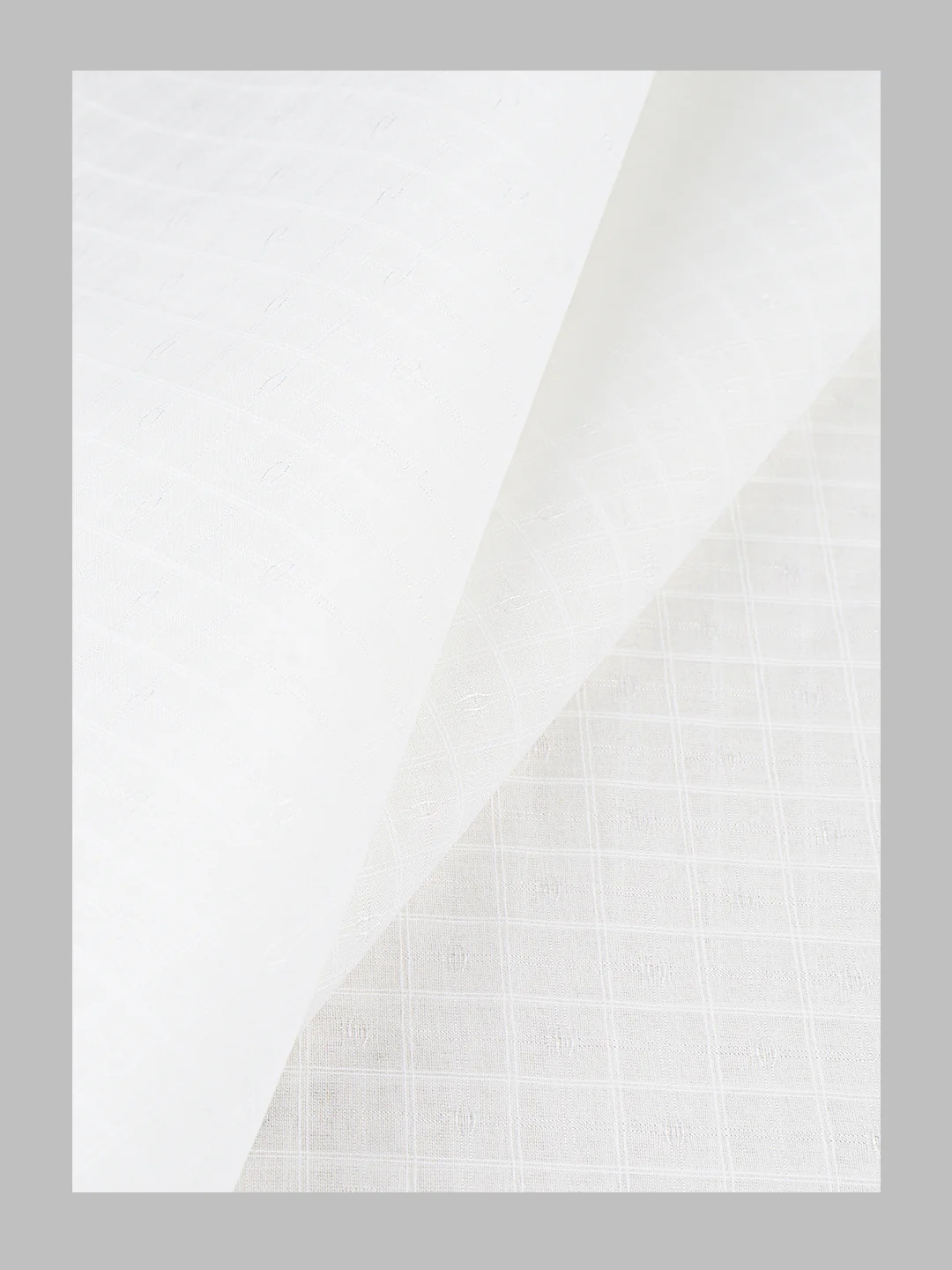 Men Mono Cotton Self Design Shirting White Ideal Dobby 03 - Image 5