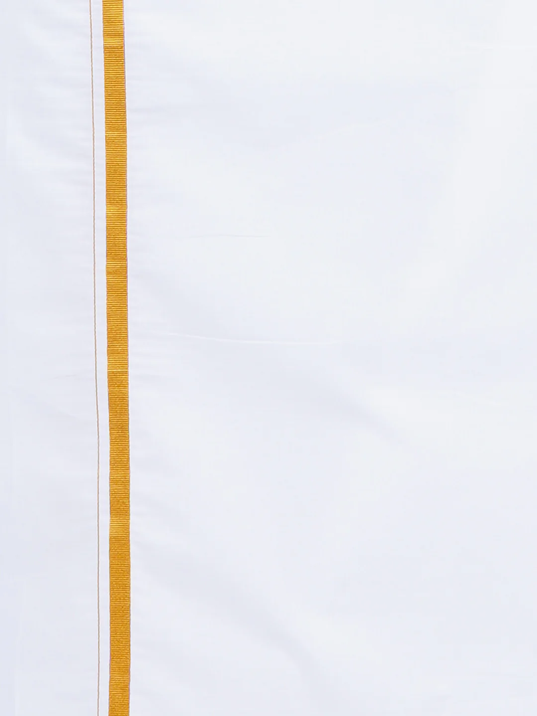 Men Orange Half Sleeves Shirt with 1/2" Inch Gold Jari Border Single Layer Dhoti Combo - Image 5