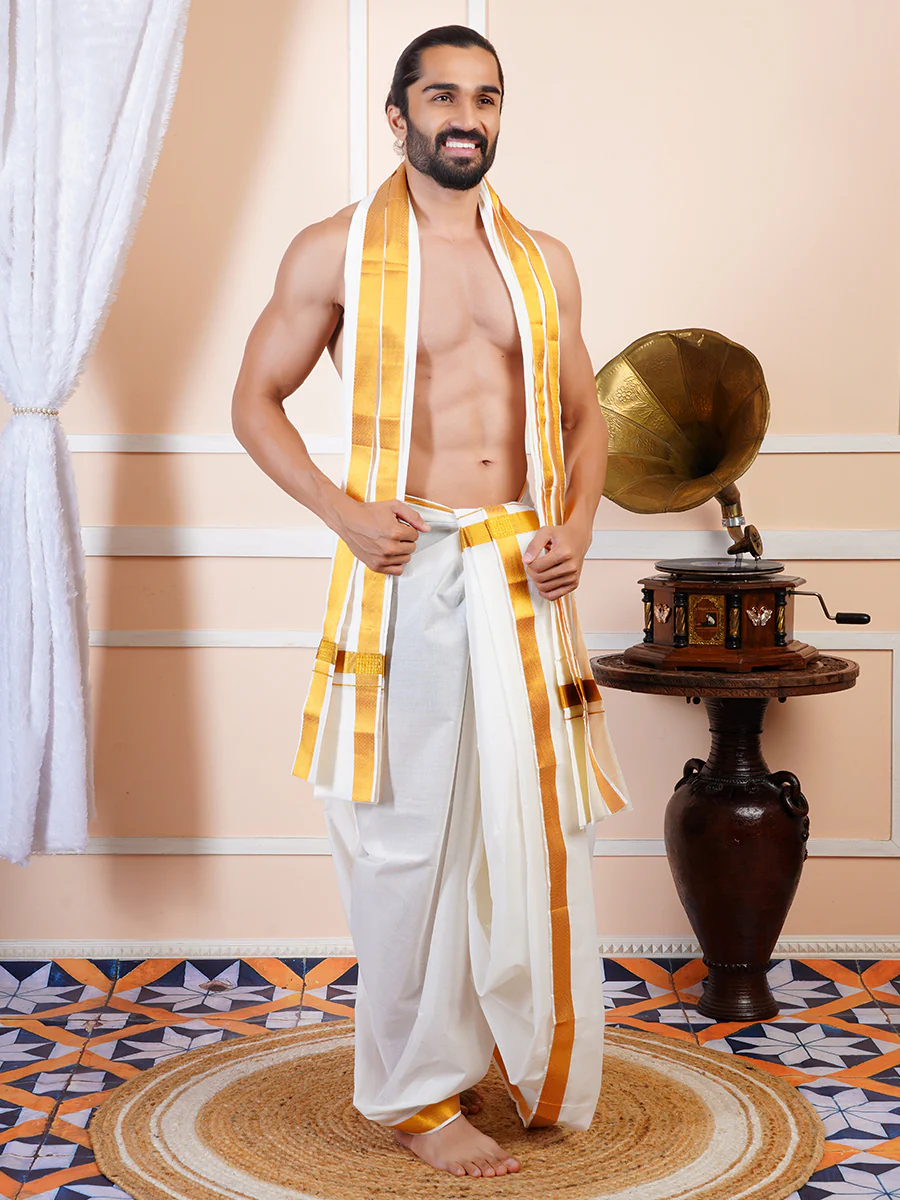 Men Panchakacham Set Keshava White 60k (9+5) - Image 2