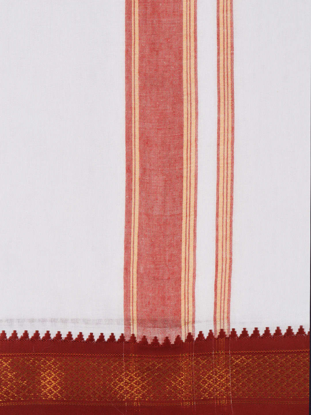 Men Panchakacham Set White 5Khan Jari Pet (9+5) - Image 4