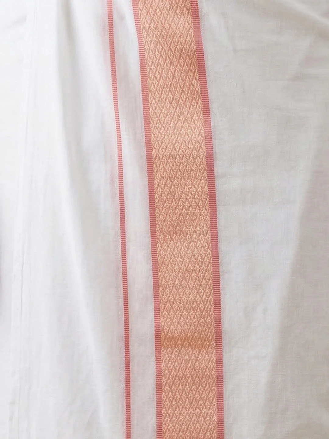 Men Peach Medium Length Kurta with Matching Border Dhoti Set MHJ5 - Image 4