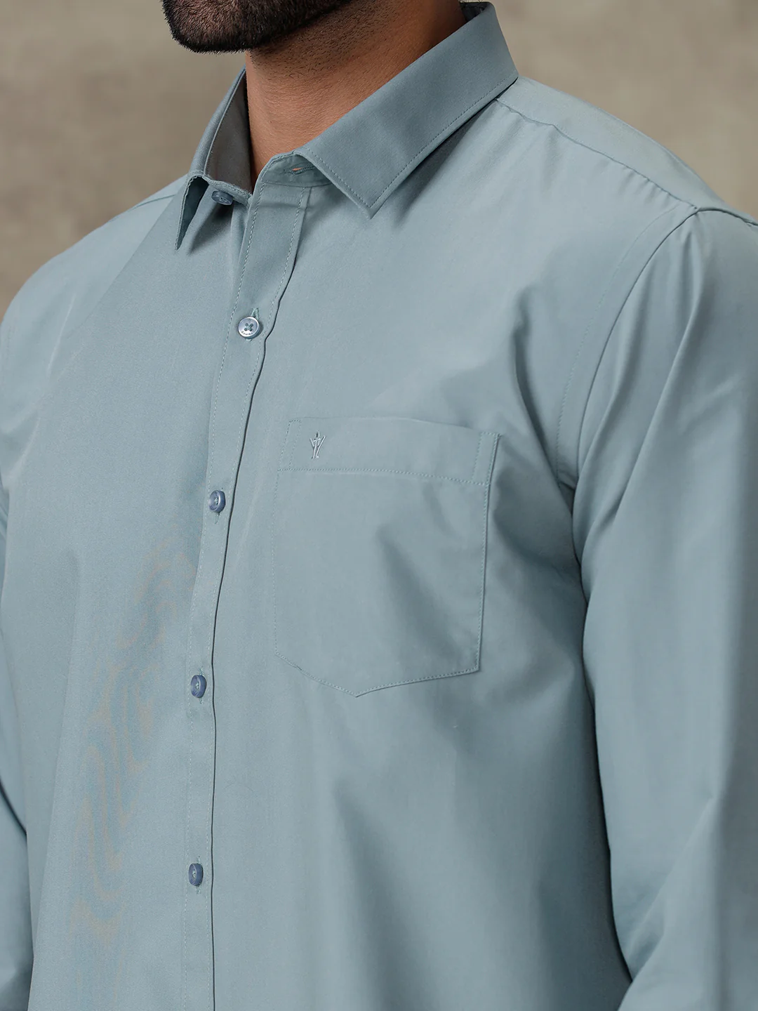 Men Pewter Grey Shirt With Matching Border Dhoti Set Trendy - Image 6