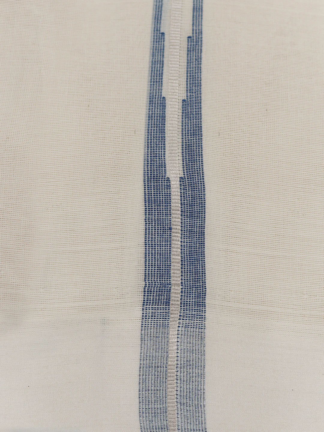 Men Premium Cotton Double Layer Cream Dhoti with Fancy Jari Border VSC02 - Image 2