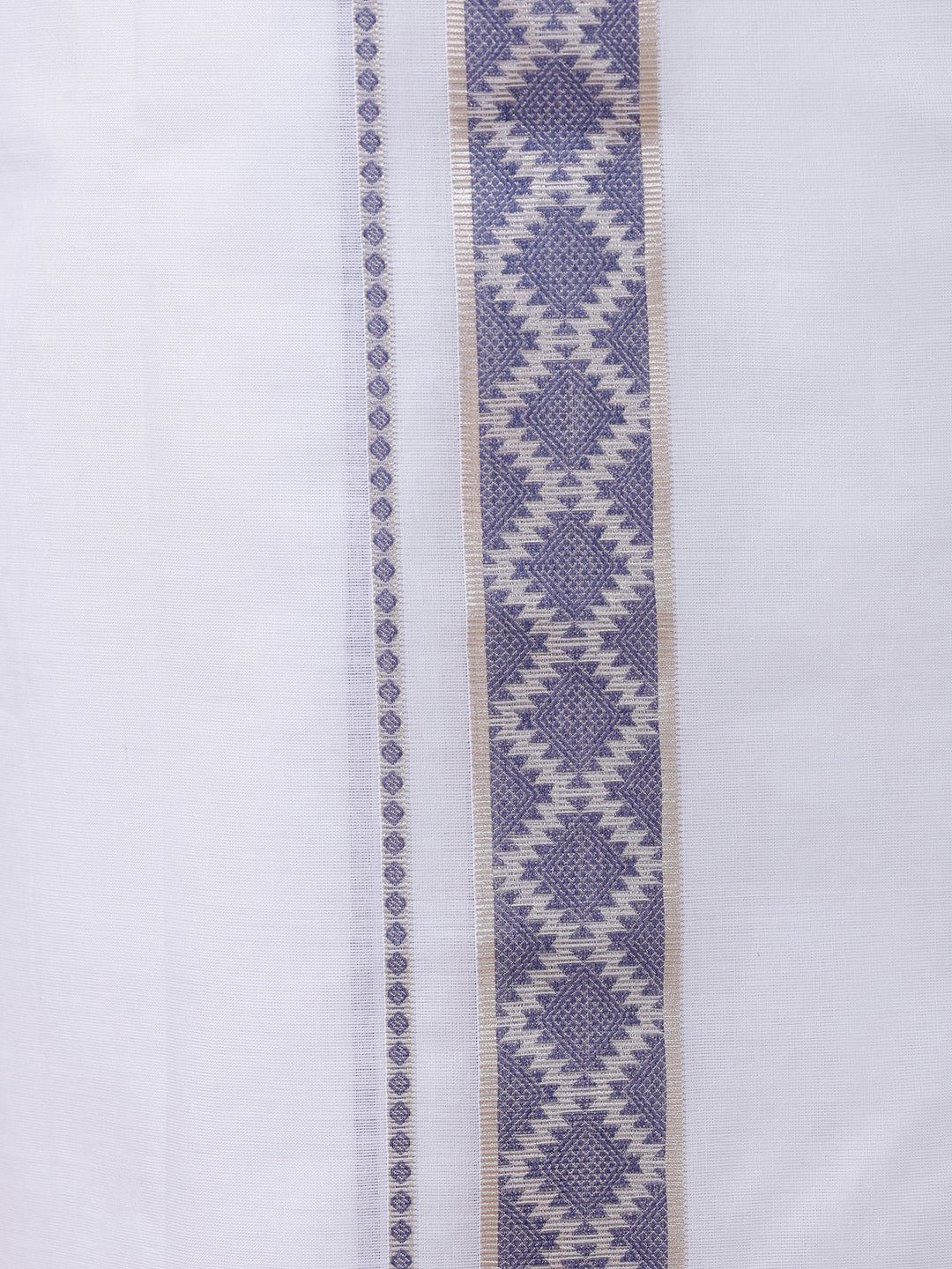 Men Premium Cotton Double Layer White Dhoti with Fancy Jari Border Luxury Club LC15 - Image 5