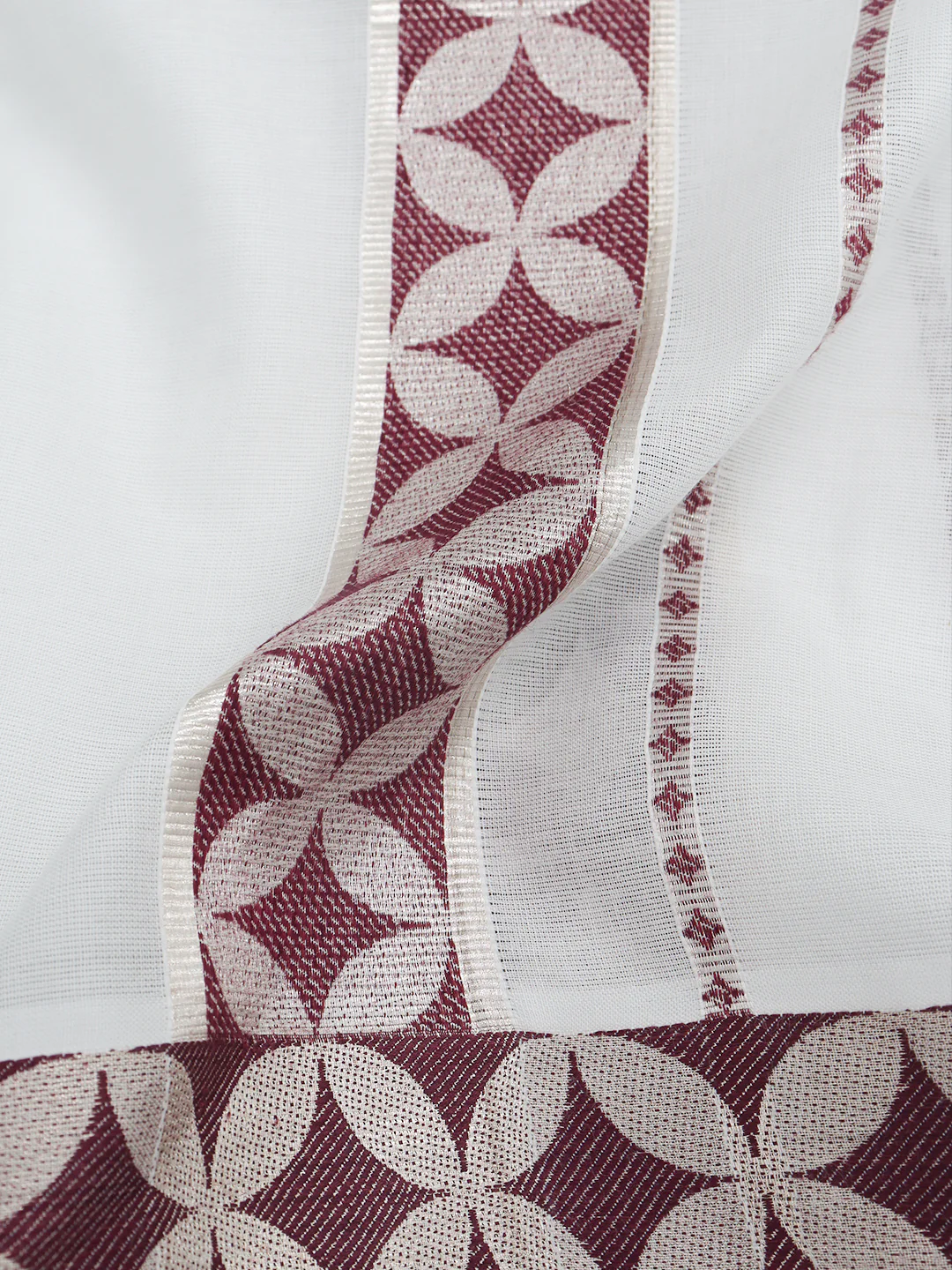 Men Premium Cotton Double Layer White Dhoti with Fancy Border Luxury Club LC24 - Image 4
