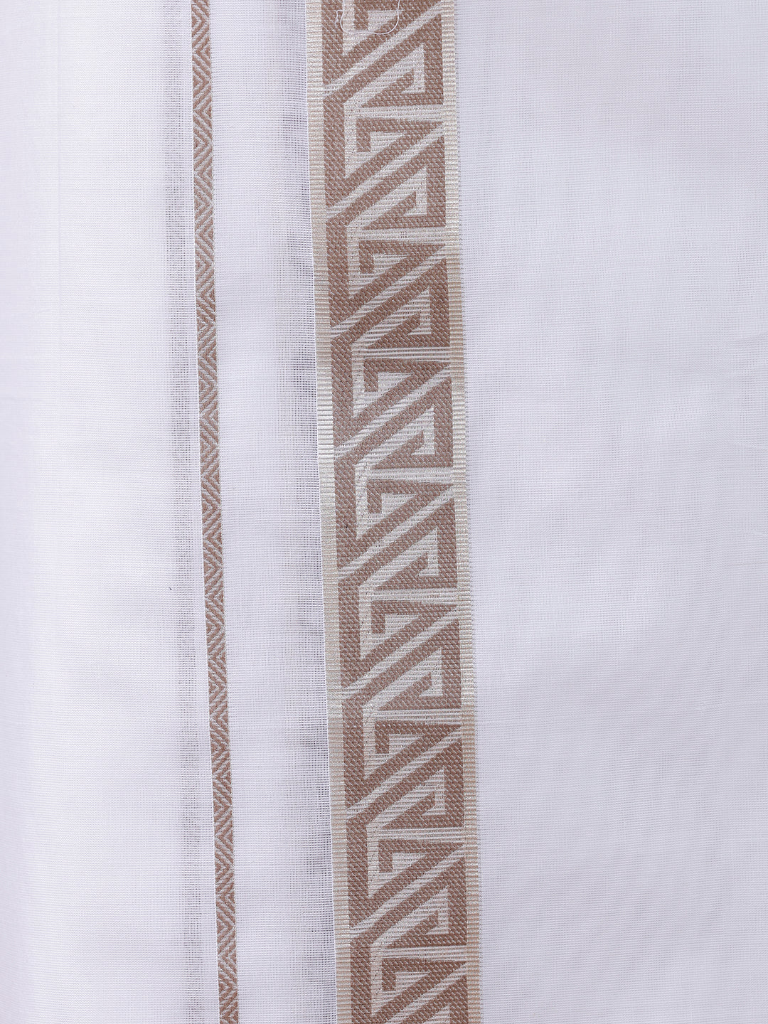 Men Premium Cotton Double Layer White Dhoti with Fancy Jari Border Luxury Club LC18 - Image 4