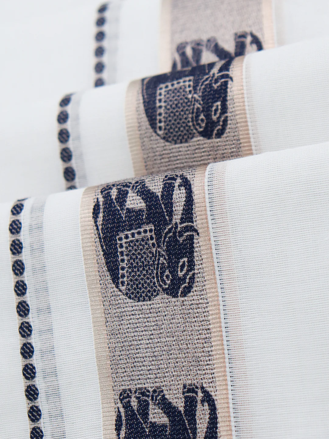 Men Premium Cotton Double Layer White Dhoti with Fancy Jari Border Luxury Elite LC31 - Image 3