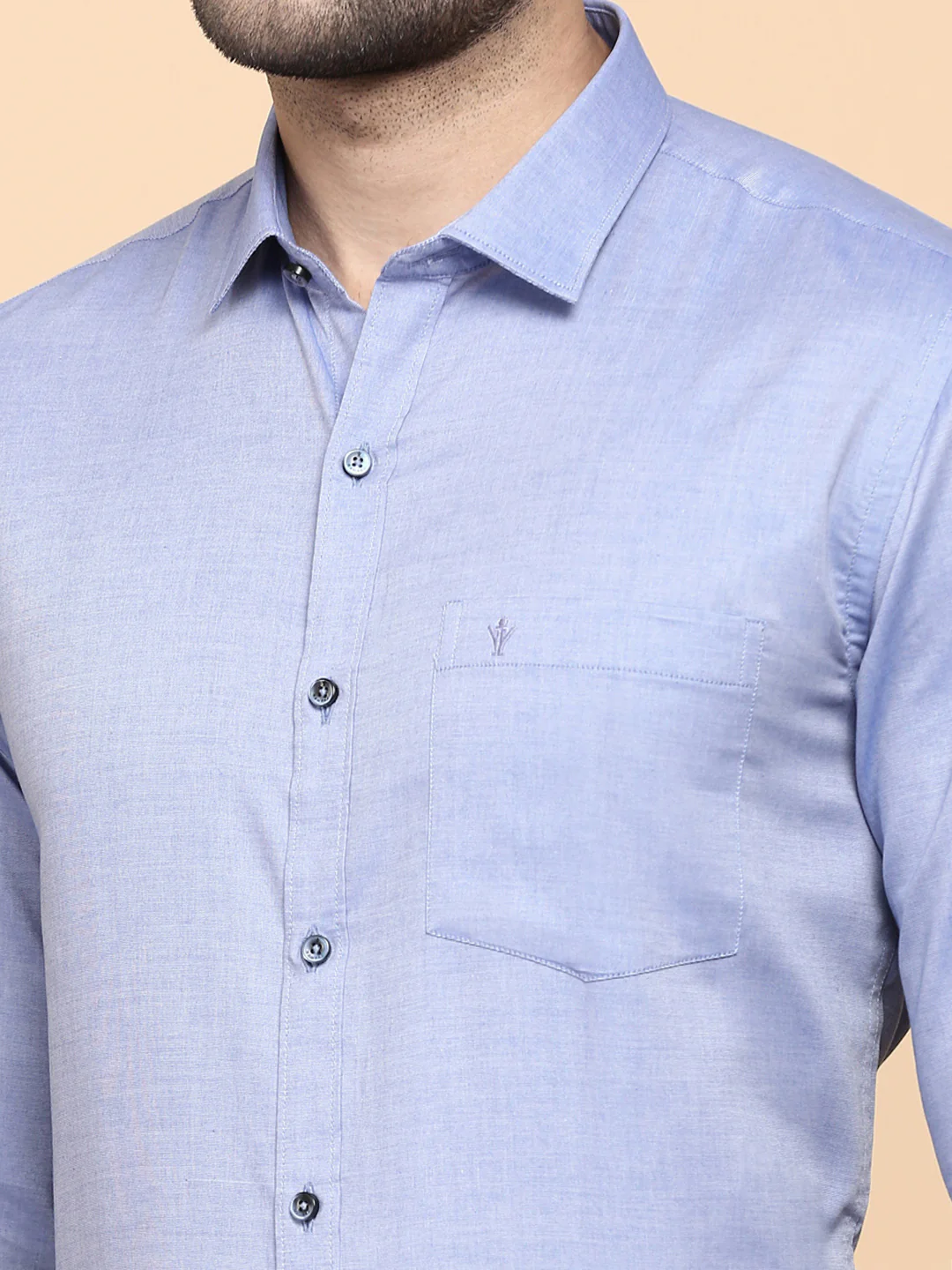 Men Premium Cotton Shirt Blue EL GP5 - Image 8