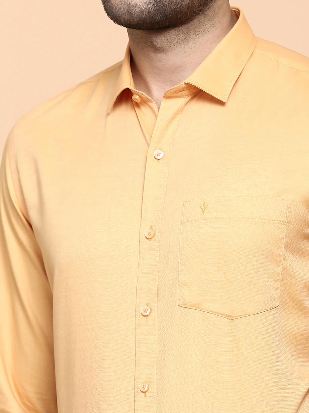 Men Premium Cotton Shirt Orange EL GP15 - Image 7