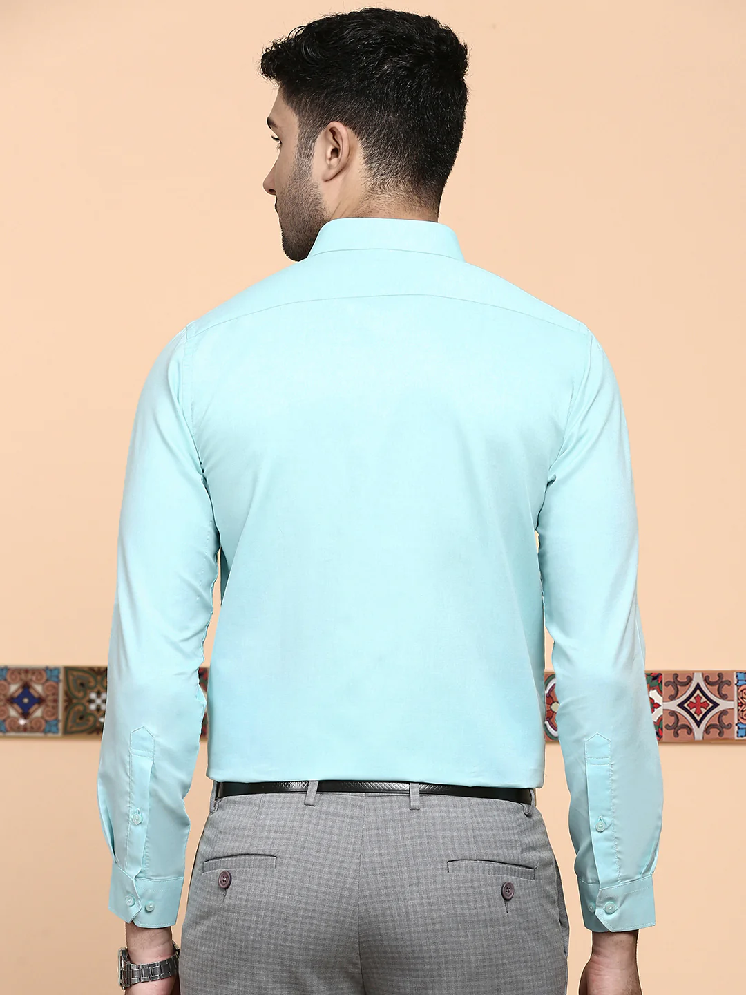 Men Premium Cotton Shirt Sky Blue EL GP19 - Image 4