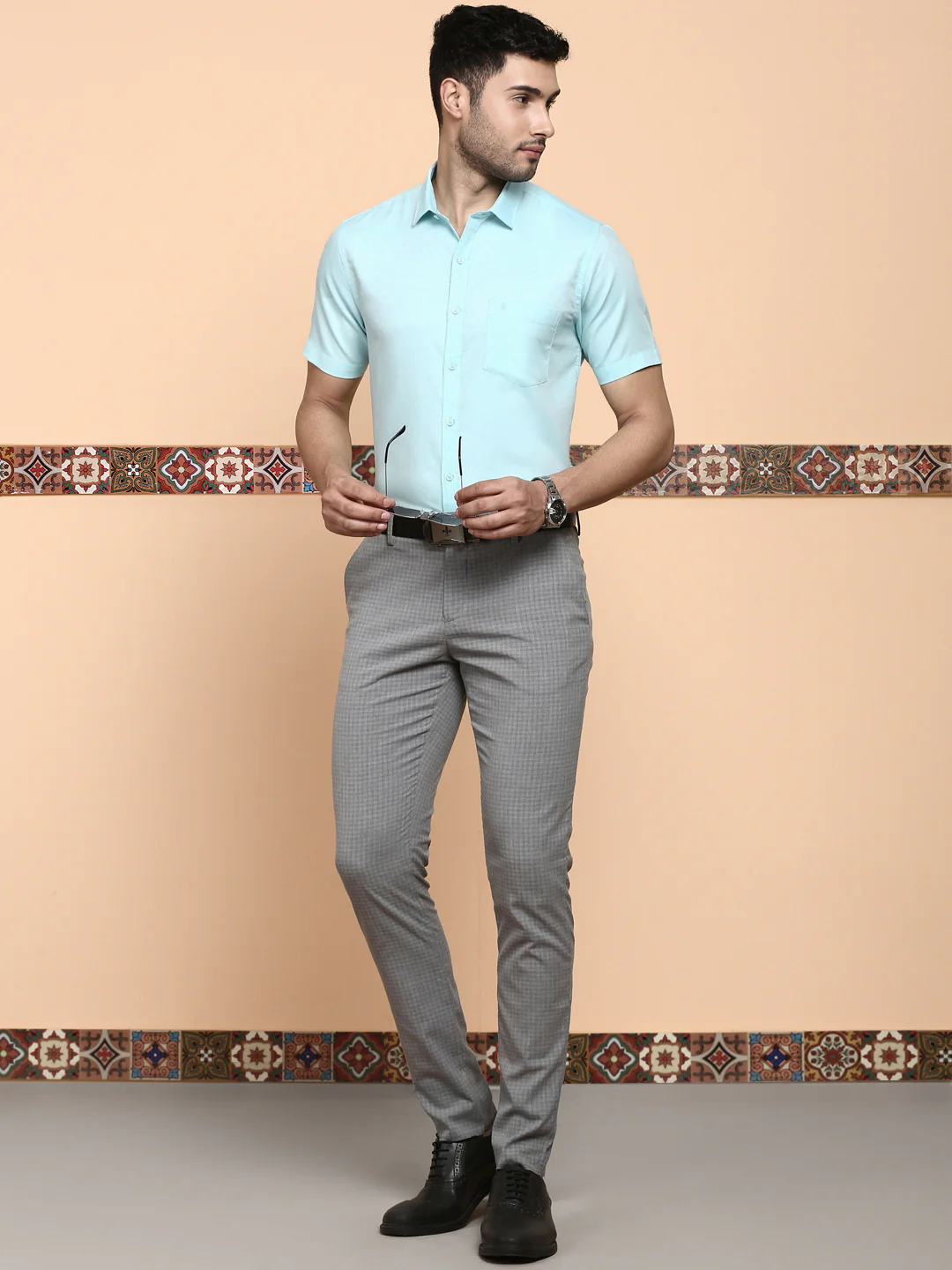 Men Premium Cotton Shirt Sky Blue EL GP19 - Image 5
