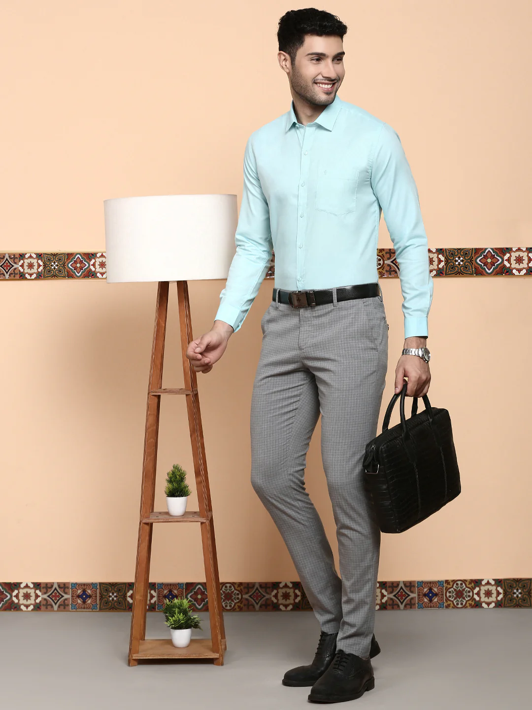 Men Premium Cotton Shirt Sky Blue EL GP19 - Image 6
