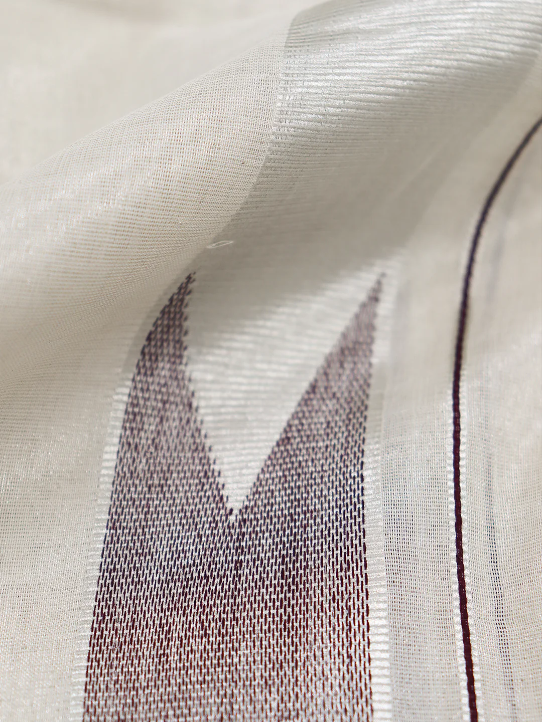 Men Premium Handloom Tissue Silver Dhoti with Fancy Jari Border HLM84 - Image 3