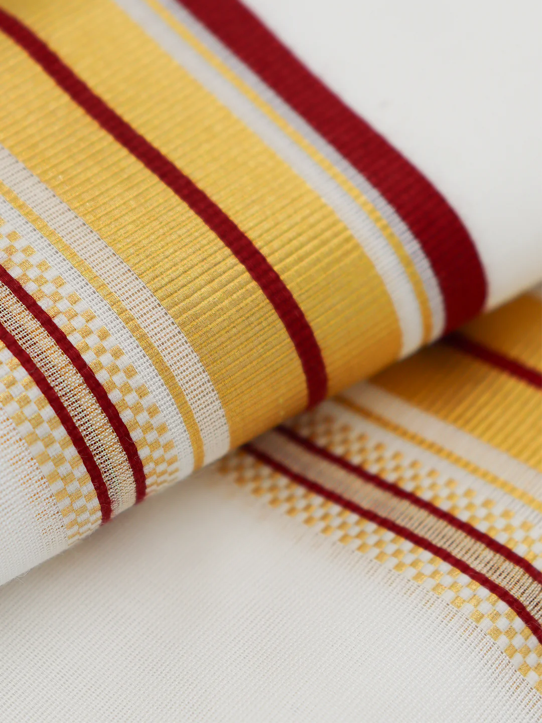 Men Premium Handloom White Dhoti with Fancy Jari Border HLM115 - Image 3