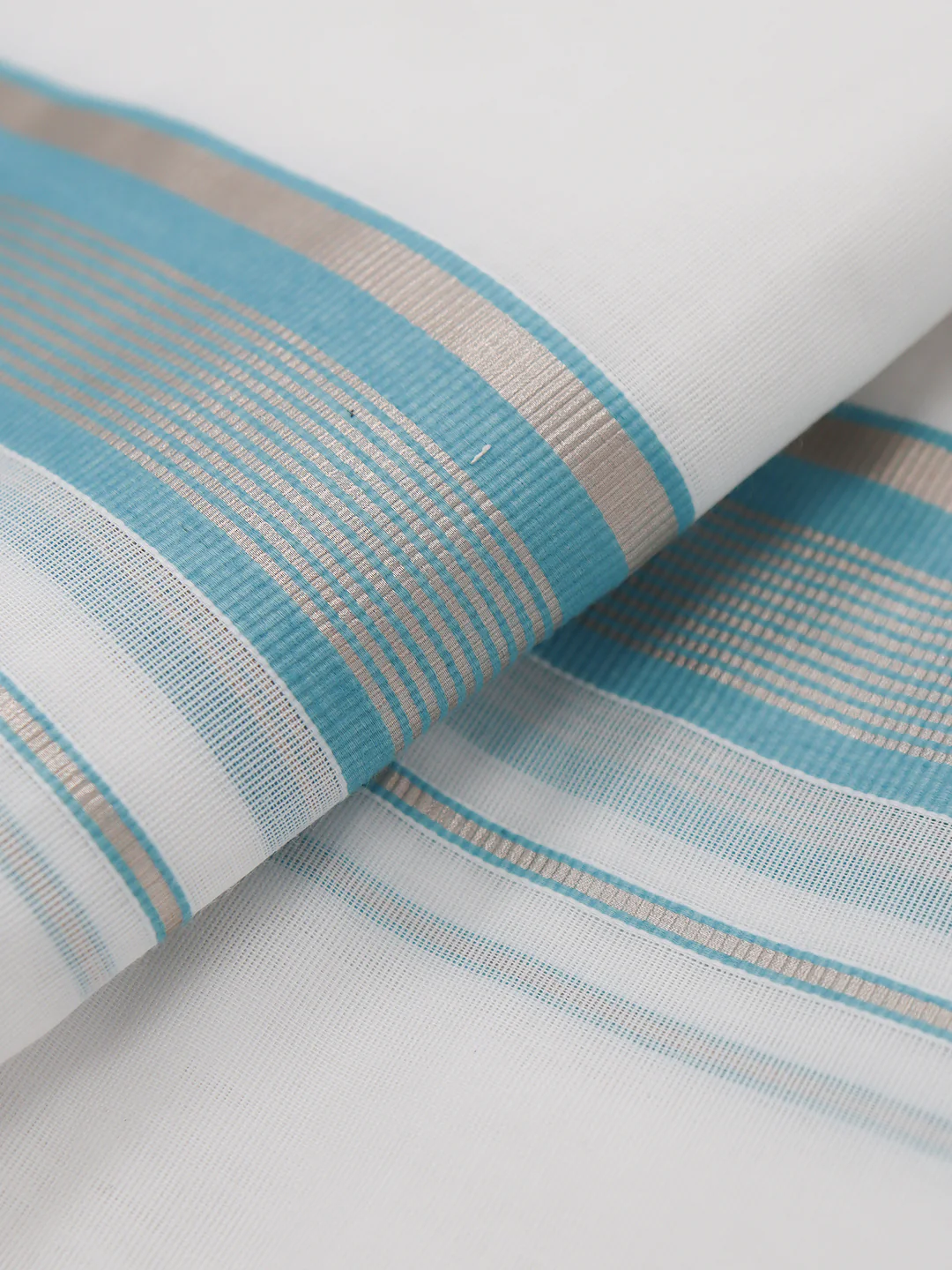 Men Premium Handloom White Dhoti with Fancy Jari Border HLM117 - Image 3