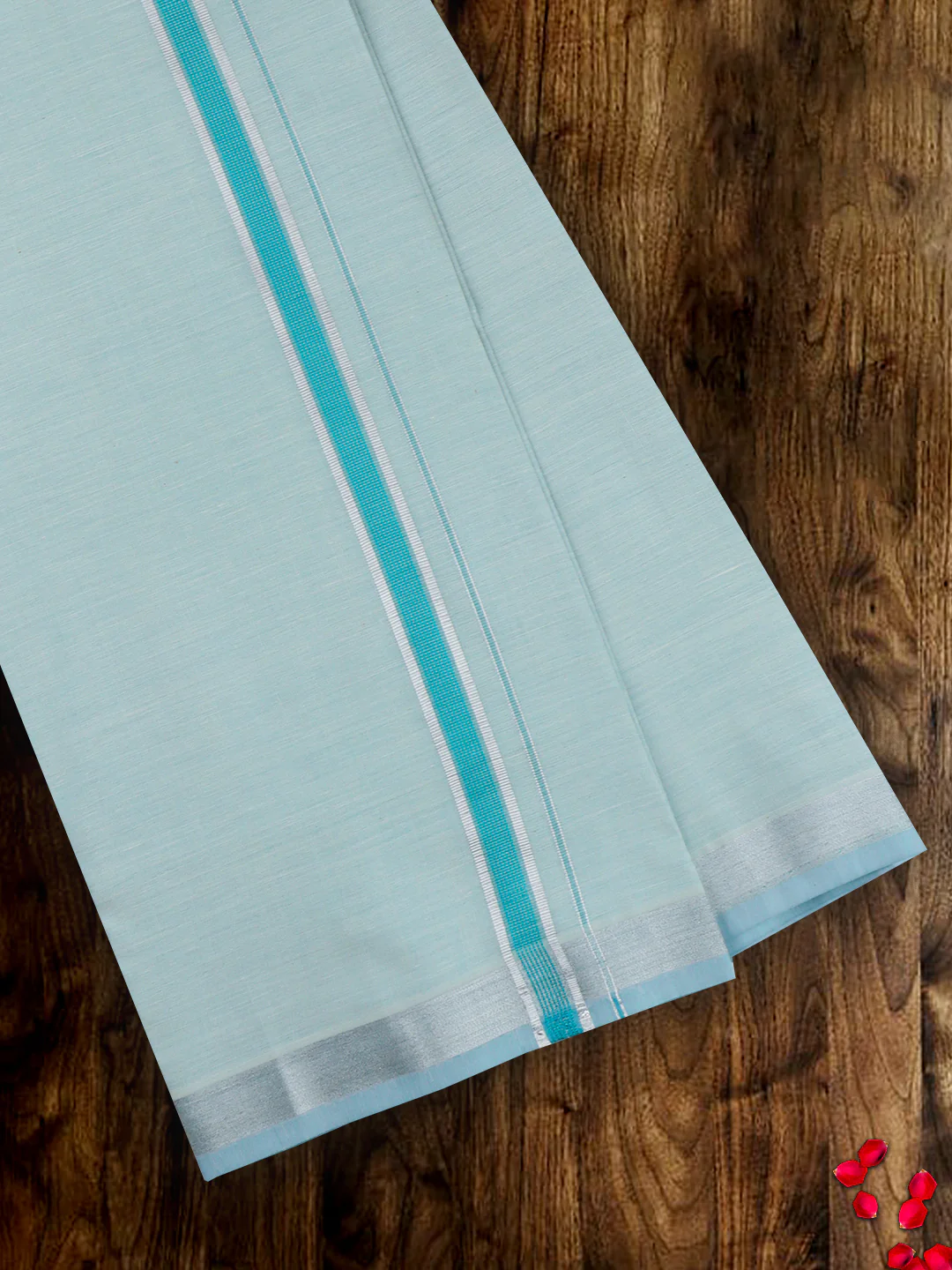 Men Tissue Green Dhoti & Shirt Fabric Celebrity Set - Image 5