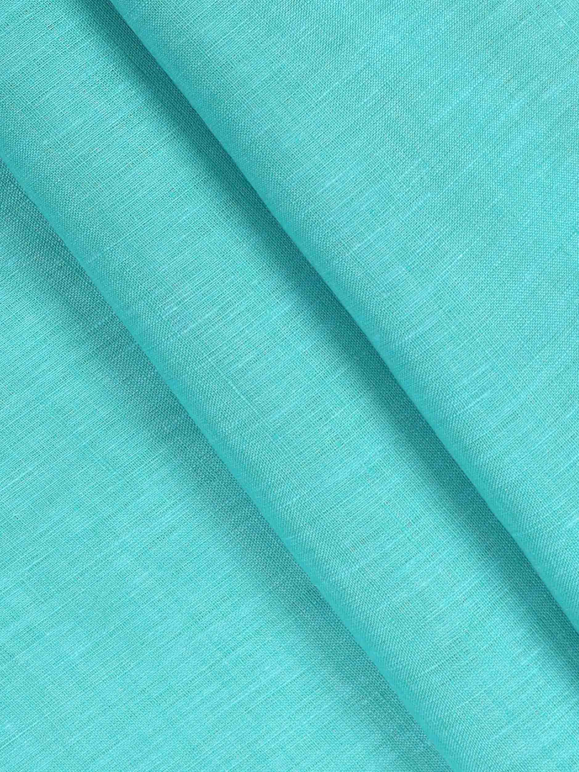 Men Pure Linen Blue Plain Shirt Fabric Irish 8080 - Image 2
