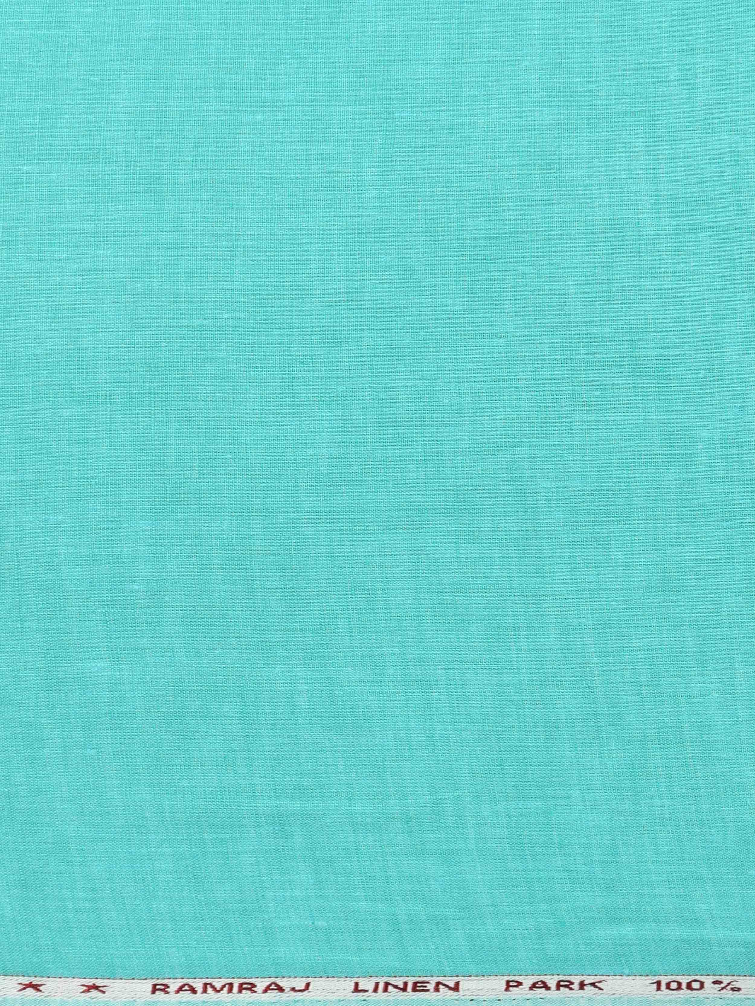 Men Pure Linen Blue Plain Shirt Fabric Irish 8080 - Image 3