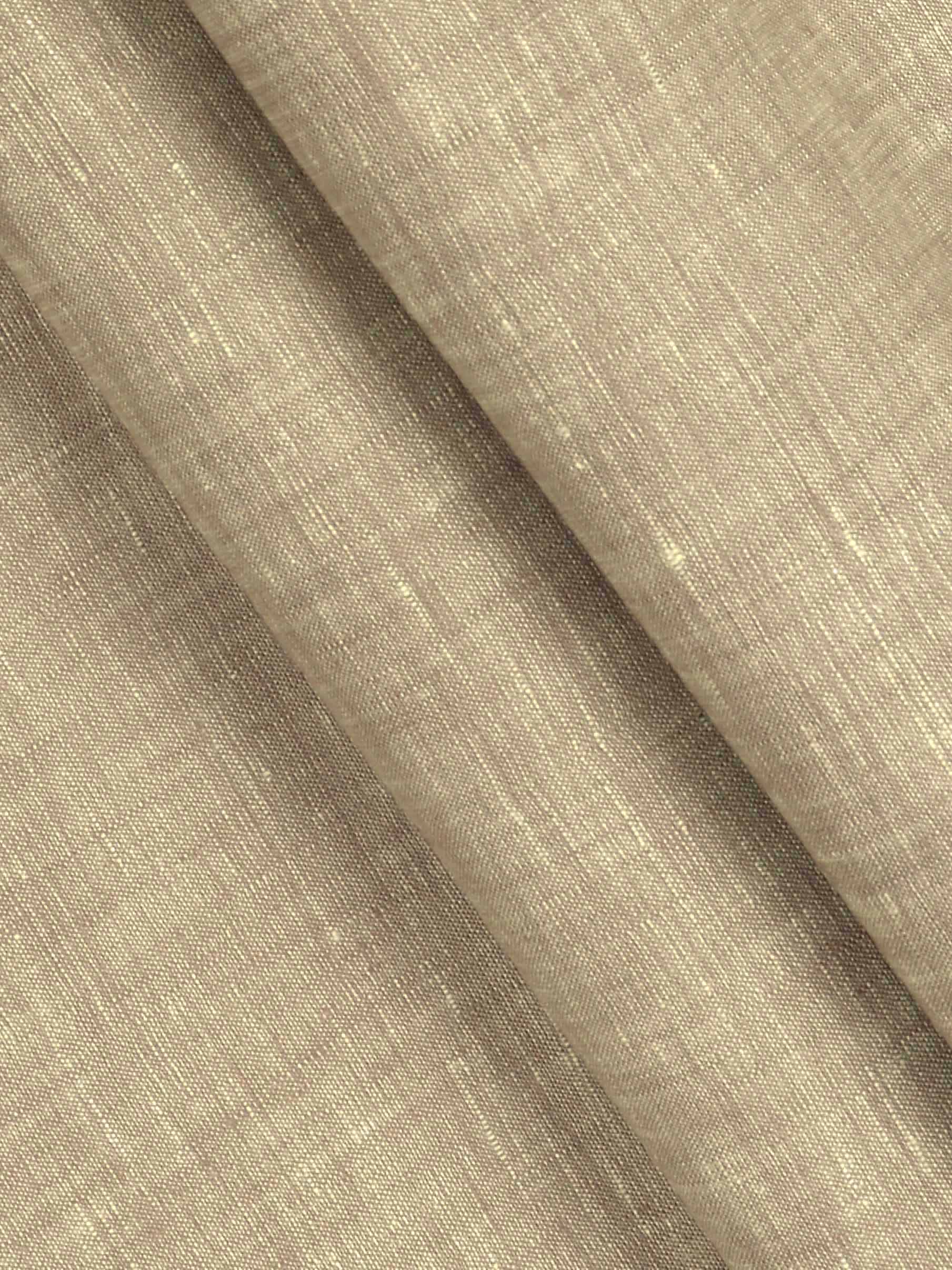 Men Pure Linen Brown Plain Shirt Fabric Irish 8080 - Image 2