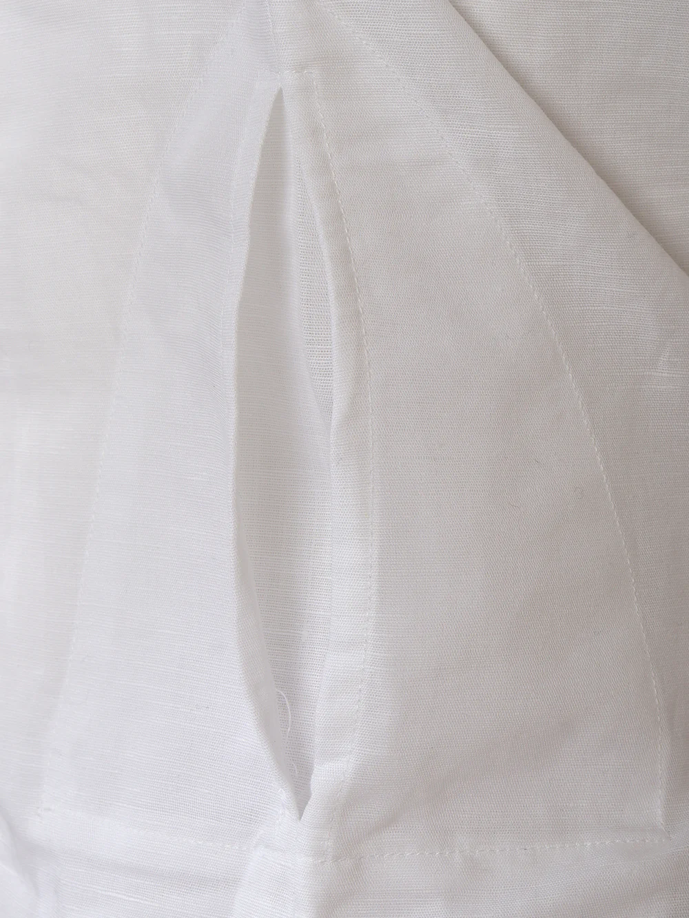 Men Pure Linen Medium Length Kurta White PL M17 - Image 3