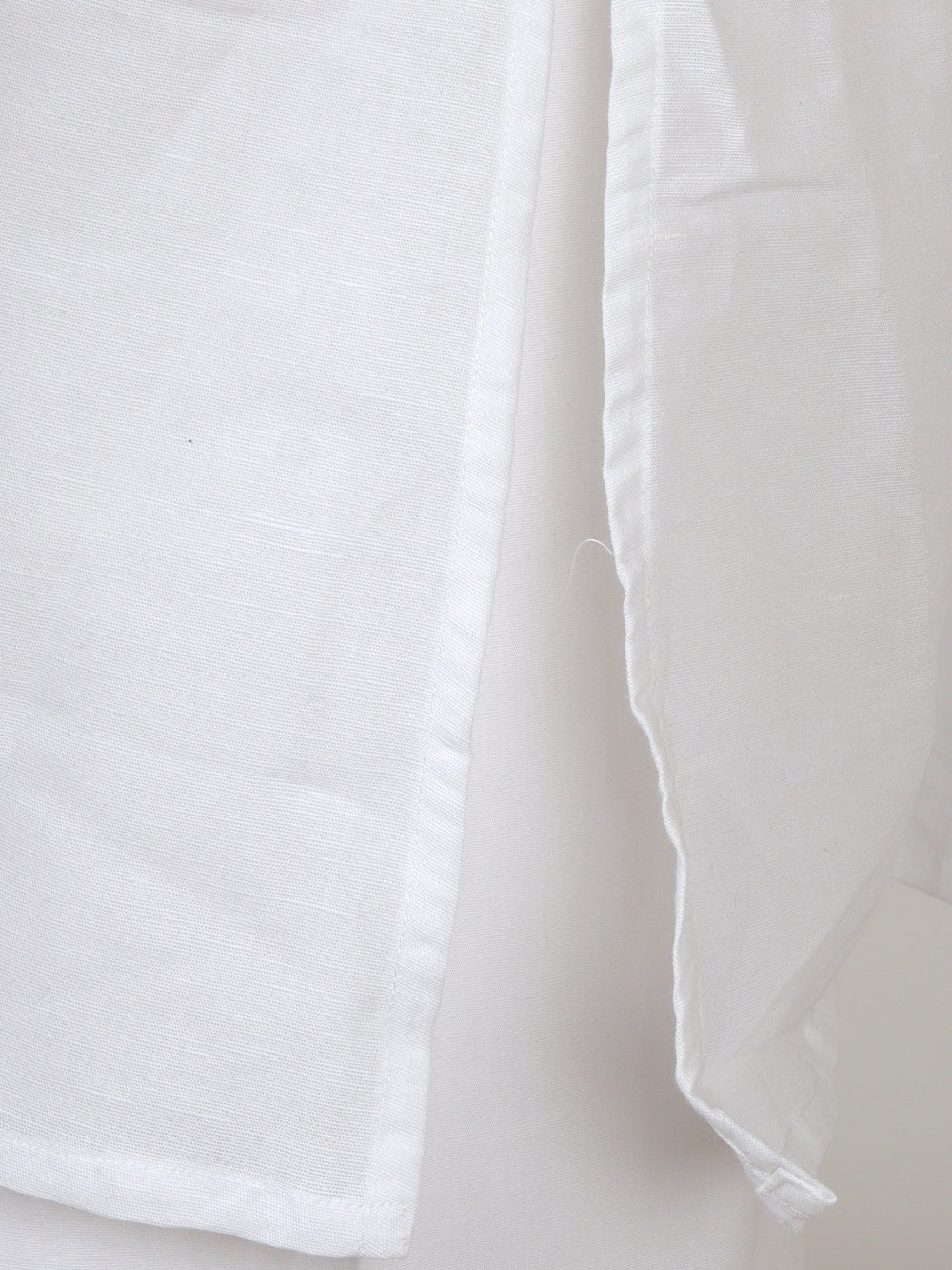 Men Pure Linen Medium Length Kurta White PL M17 - Image 4